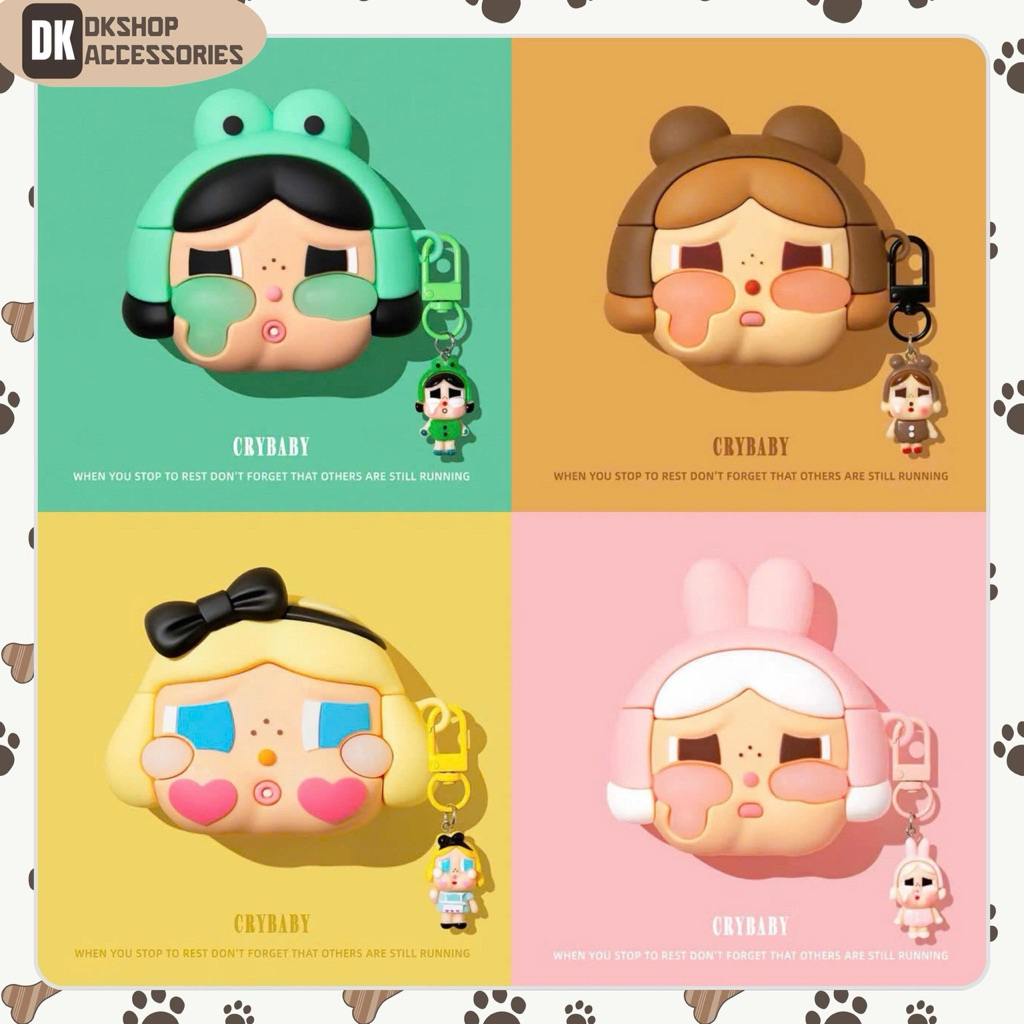 Ốp Tai Nghe CRYBABY Dễ Thương – Case Bảo Vệ Kèm Charm Cao Cấp DKshop