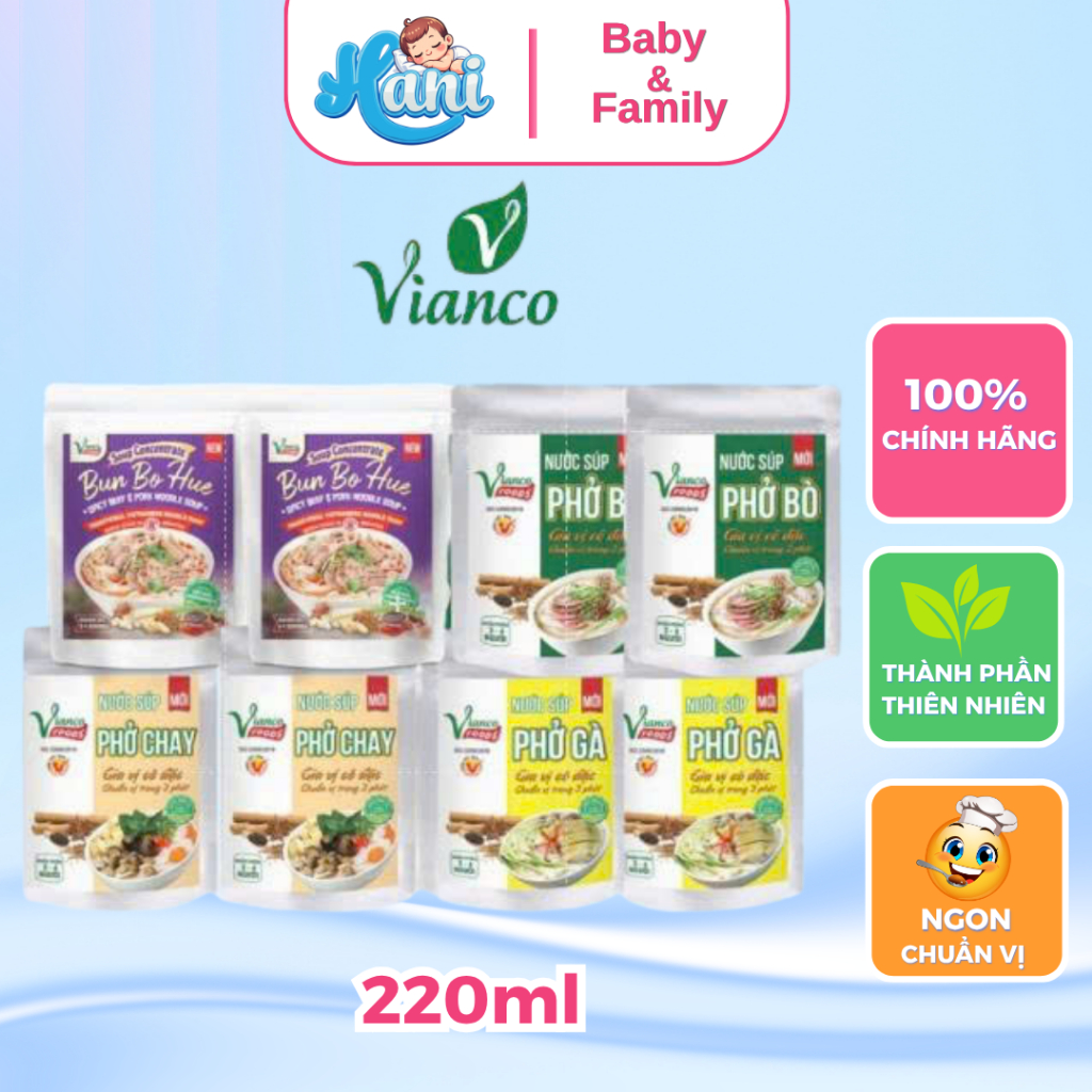 Gói nước xốt gia vị phở gà, phở bò, bún bò huế 200ml  Vianco Gia Vị Việt Ấn