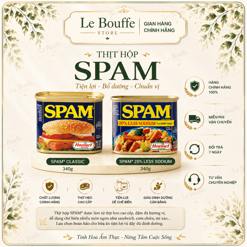 Thịt Heo Hộp Spam Classic 340g (Hộp)