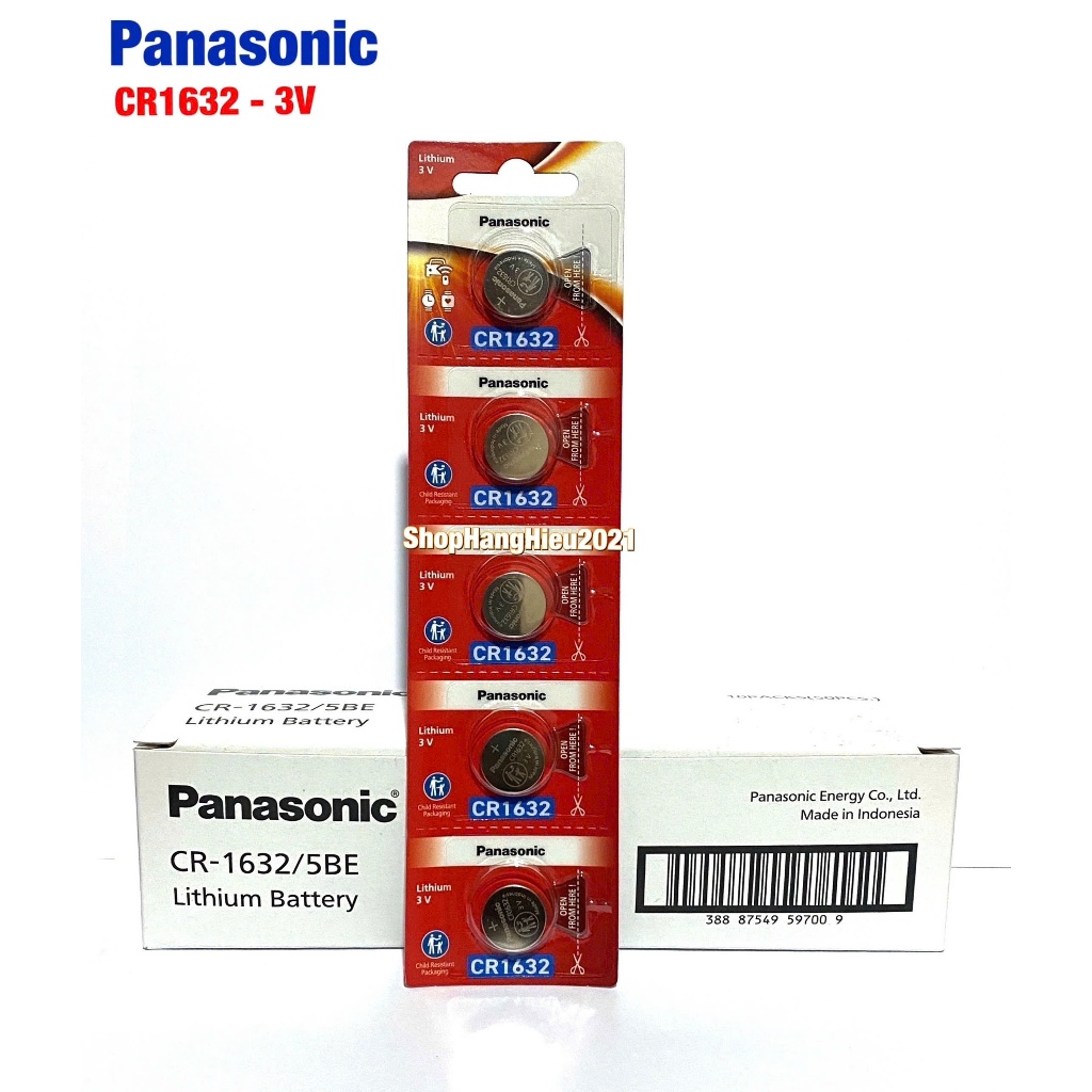 Pin CR1632 Panasonic 3V Lithium Hàng Cao Cấp Chính Hãng - Made in Indonesia