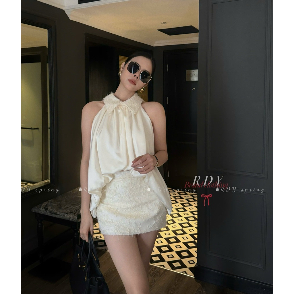 SET ÁO KIỂU CỔ BẺ KÈM CV TUYẾT MỀM QCCC RDY STUDIO