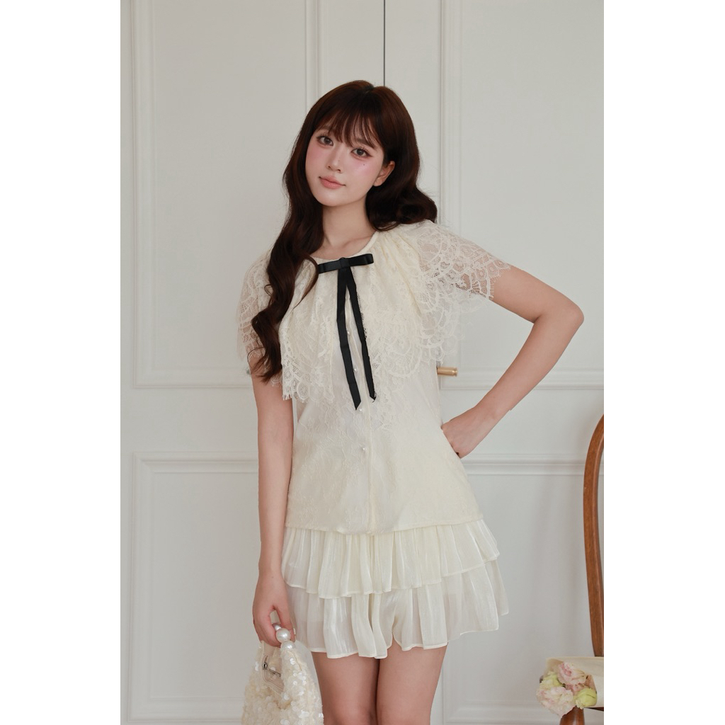 OUTSET - Áo ren Herly tiểu thơ diễm kiều lộng lẫy ( kèm nơ xinh ) | BigBuy360 - bigbuy360.vn