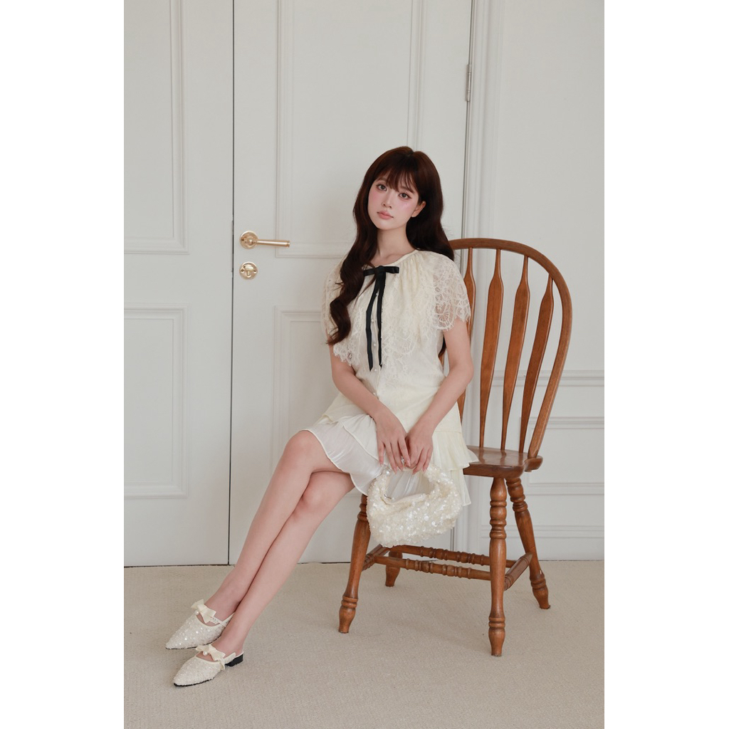 OUTSET - Áo ren Herly tiểu thơ diễm kiều lộng lẫy ( kèm nơ xinh ) | BigBuy360 - bigbuy360.vn