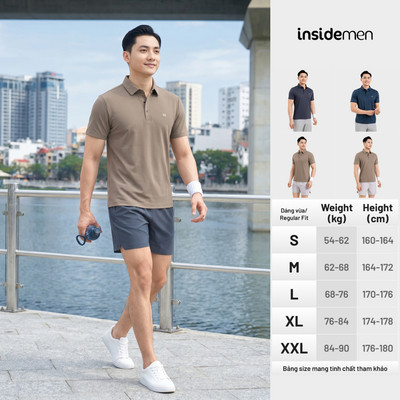 Áo Polo nam ngắn tay Insidemen Active dáng Regular Fit sang trọng,thoái mái,có đàn hồi IPS109EDP01