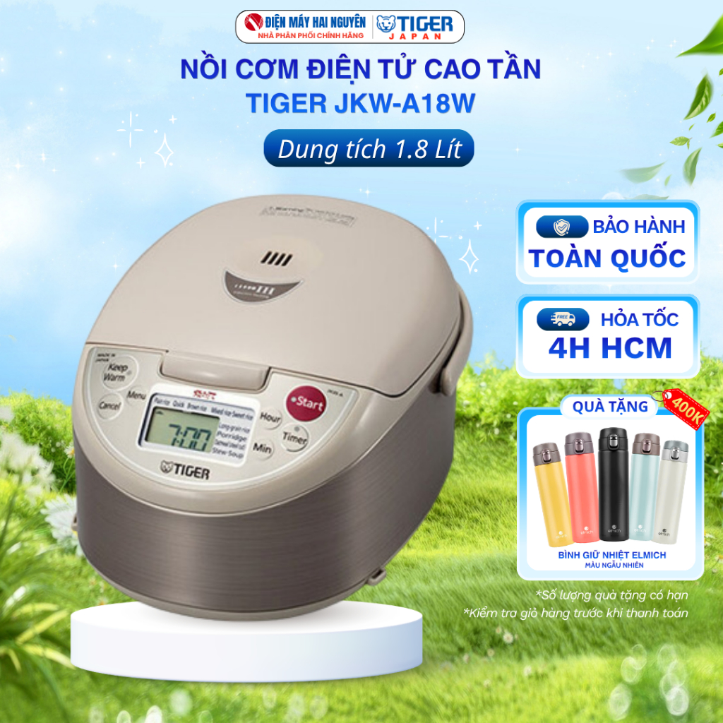 Nồi cơm điện tử cao tần Tiger JKW-A18W, Dung tích 1.8 lít, Bảo hành toàn quốc