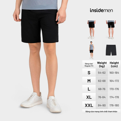 Quần Short Thể Thao Lưng Cạp Chun Tập Gym Chạy Bộ Nam Insidemen Regular Fit ISO002EDP01
