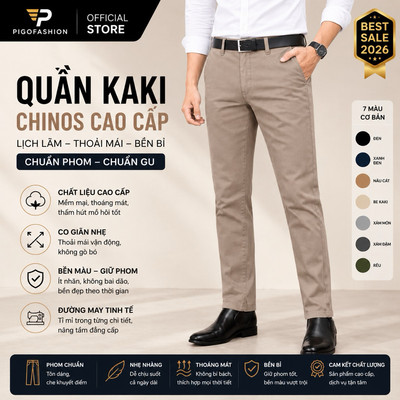 Quần kaki dài nam chất đẹp form chuẩn co giãn nhẹ thoáng mát SPMQKK03 PIGOFASHION
