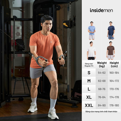Áo thun ngắn tay nam Insidemen Active 100% Polyester hạn chế nhăn nhàu, thoáng khí ITS080AAH0