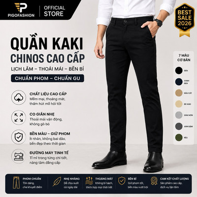 Quần kaki dài nam chất vải mềm mịn chuẩn phong cách SPMQKK01- PigoFashion