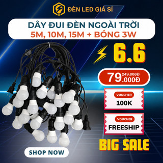 [Hoả tốc] Dây đèn trang trí ngoài trời 5m 10m 20m chống nước dùng cho quán cà phê, trà chanh, trà sữa, decor