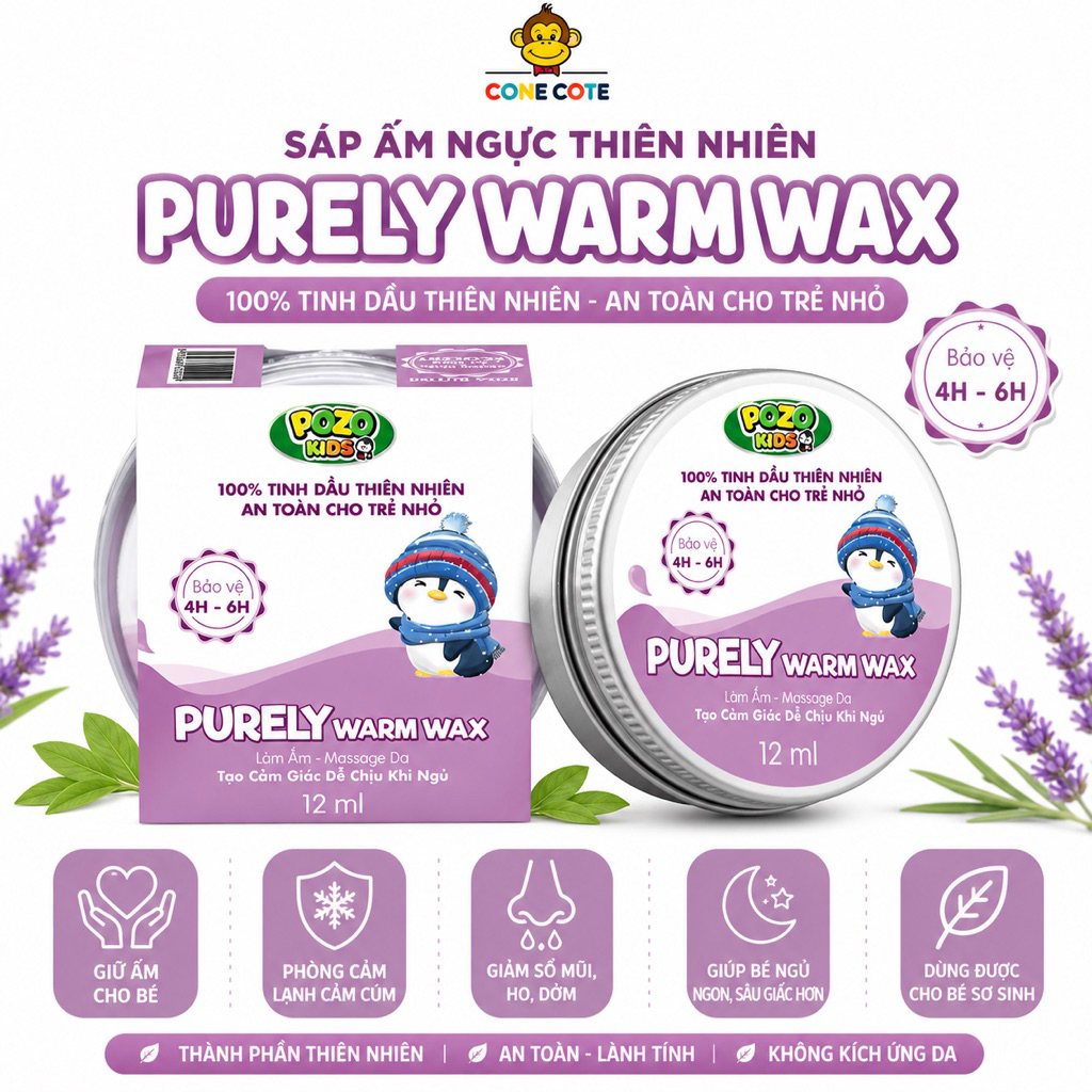 Sáp Giữ Ấm Cho Bé Pozo - Purely Warm Wax – Sáp Giữ Ấm Massage Thiên Nhiên Cho Bé (12ml) 🌿
