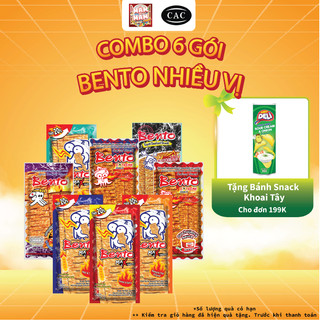 Combo 6 Gói Lớn Bento Mực Thái Lan - Snack Ăn Vặt Văn Phòng Vị Cay Thơm Ngon