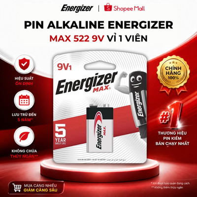 Pin Energizer max 522 BP1 9V - Hàng chính hãng