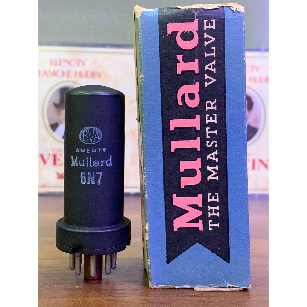 Bóng đèn điện tử, amply 6N7 - Mullard - Made in USA - Mới nguyên hộp, đã test kiểm (khác bóng 6sn7)