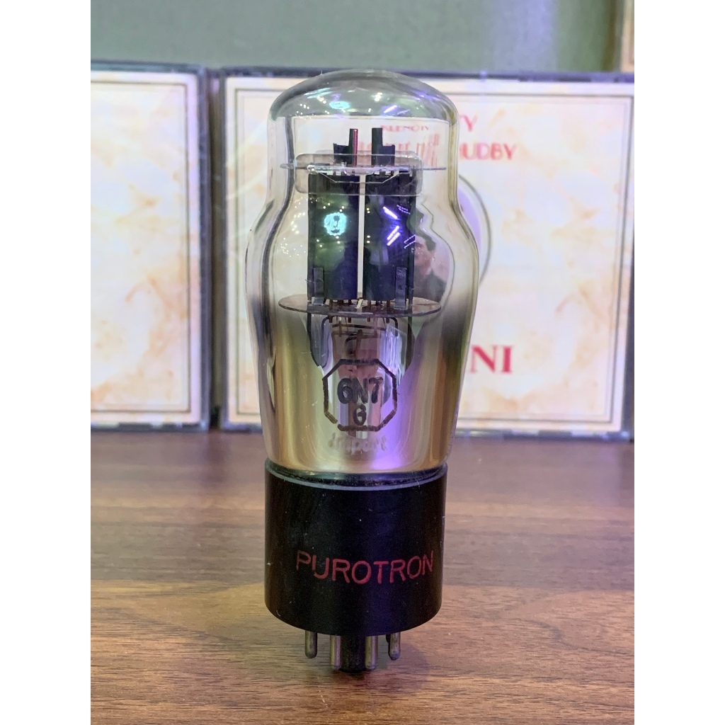 Bóng đèn điện tử, amply 6N7 - PUROTRON quả lê - Made in USA- Test mạnh trên TV7 (khác bóng 6sn7)