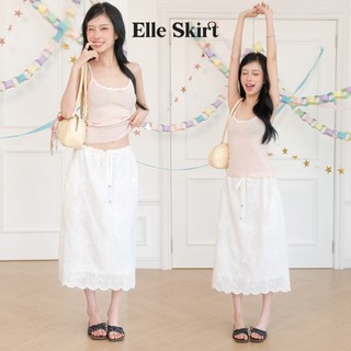 BLEUBIRD Chân váy thô boi thêu cạp dây rút Elle Skirt