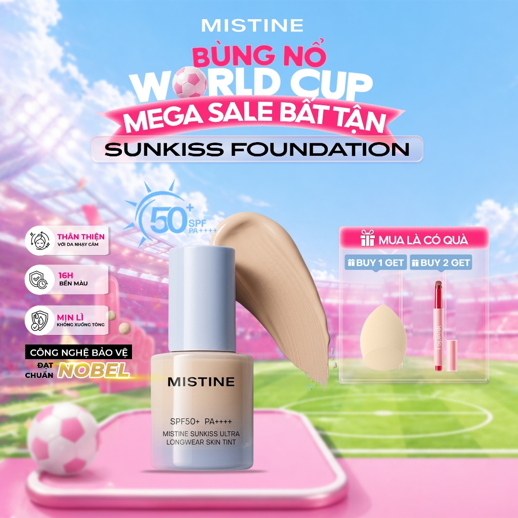 Kem nền chống nắng lâu trôi MISTINE Kem nền chống nắng SPF50 + PA + + + + 30g