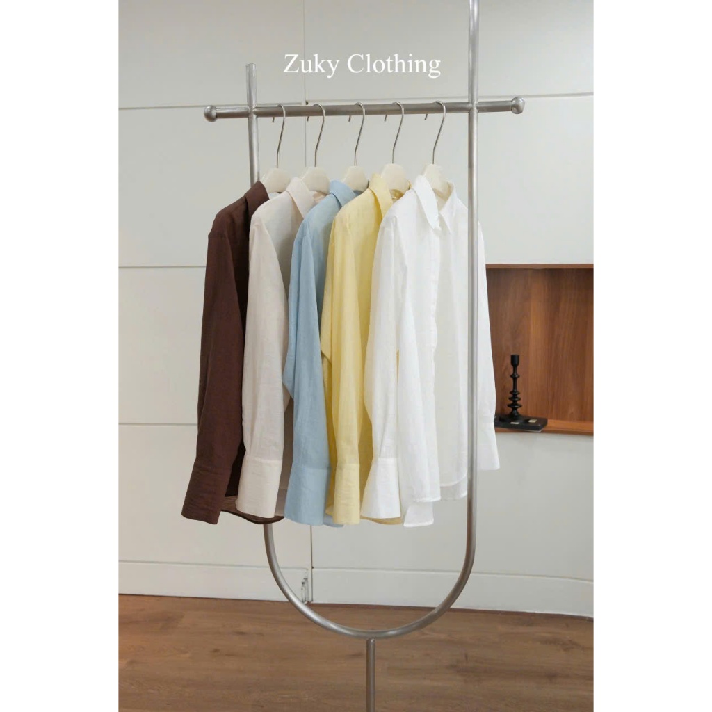 ZUKY CLOTHING Áo sơ mi linen tay dài nút trong