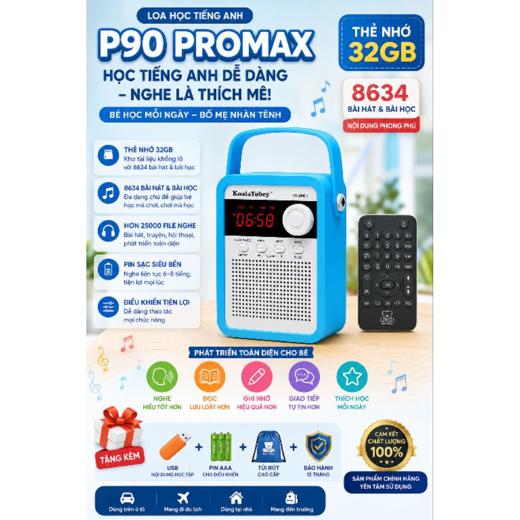 [P90 XANH DƯƠNG 2025]LOA LOCI P90 PRO MAX CẮM TAI NGHE MỚI NHẤT