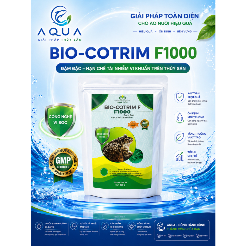 F1000 Công Nghệ Vi Bọc Hiện Đại Bổ Sung Dưỡng Chất Tăng Sức Đề Kháng Cho Ếch Gói 250G