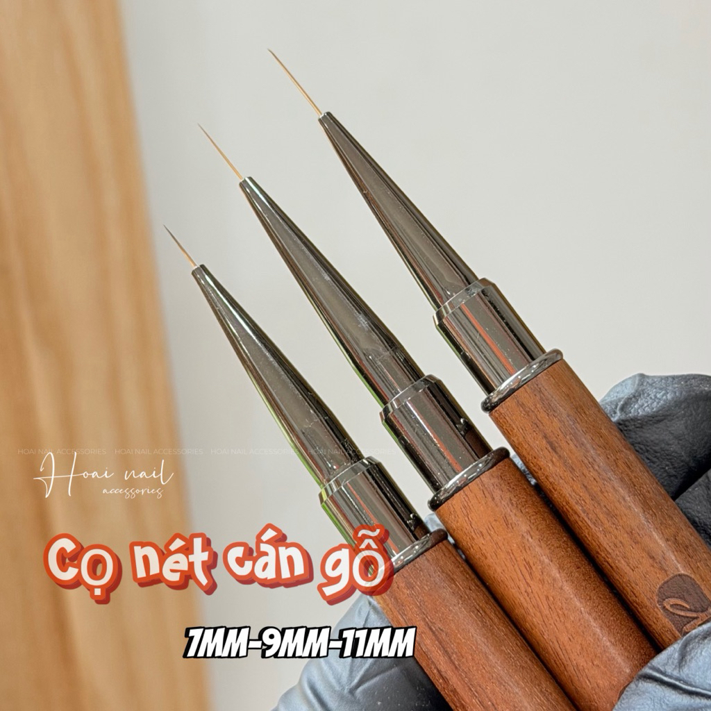 Cọ nét cán gỗ brush - Phụ kiện Nail