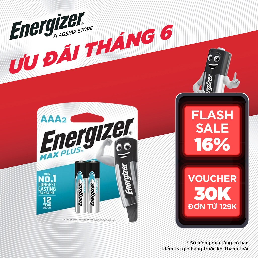 Pin AAA Energizer Max Plus EP92 BP2 - Vỉ 2 Viên
