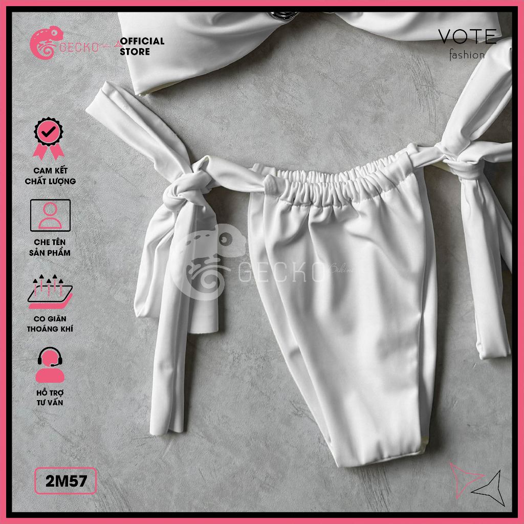 GECKO Bikini 2 Mảnh Áo Cúp Ngực Mix Khoen Butterfly Cao Cấp 2M57-A (Ảnh Thật, 4 Màu) | BigBuy360 - bigbuy360.vn