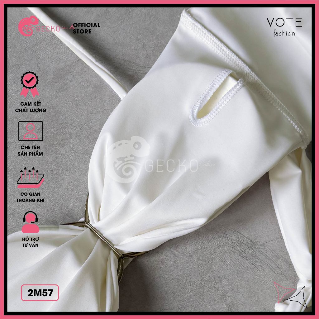 GECKO Bikini 2 Mảnh Áo Cúp Ngực Mix Khoen Butterfly Cao Cấp 2M57-A (Ảnh Thật, 4 Màu) | BigBuy360 - bigbuy360.vn
