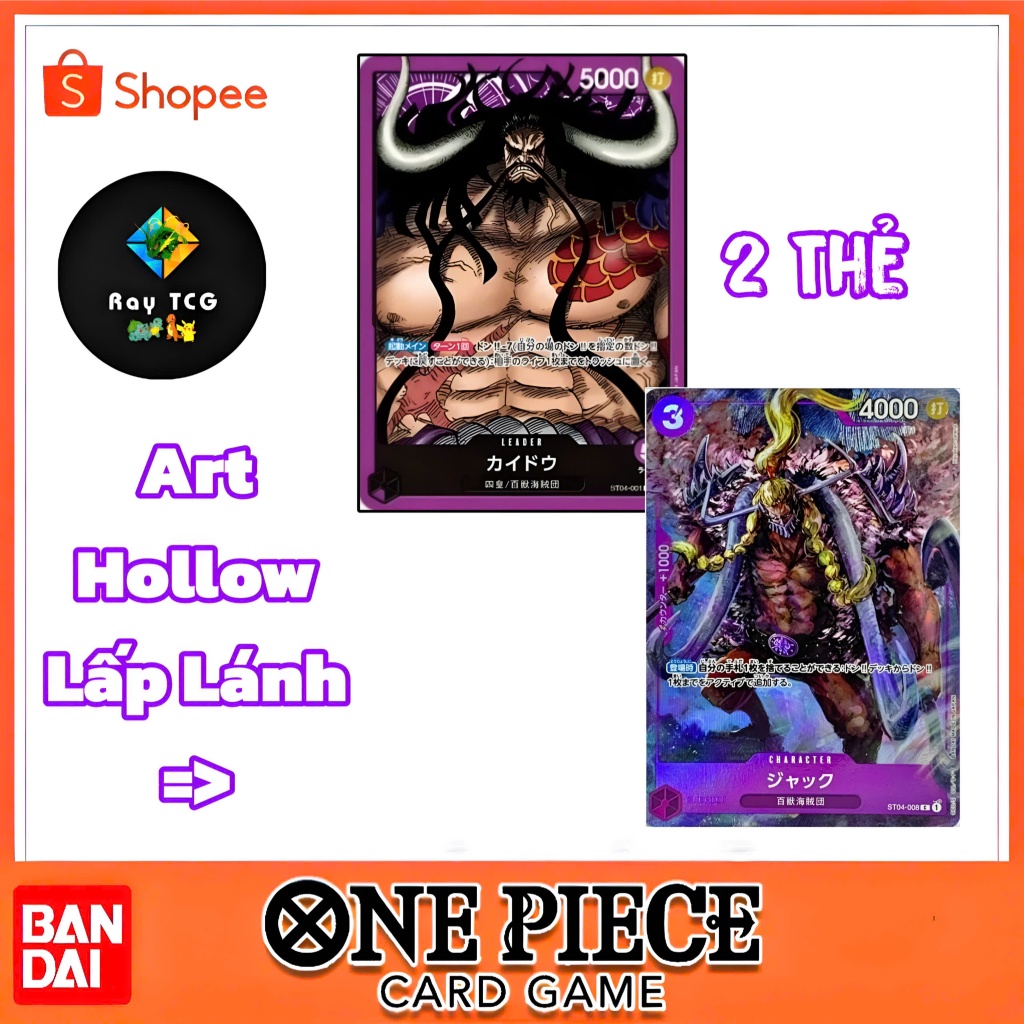 [ Chính Hãng ] Thẻ One Piece Kaido & Jack [L] {ST04-001} {ST04-008} - One Piece Card Game