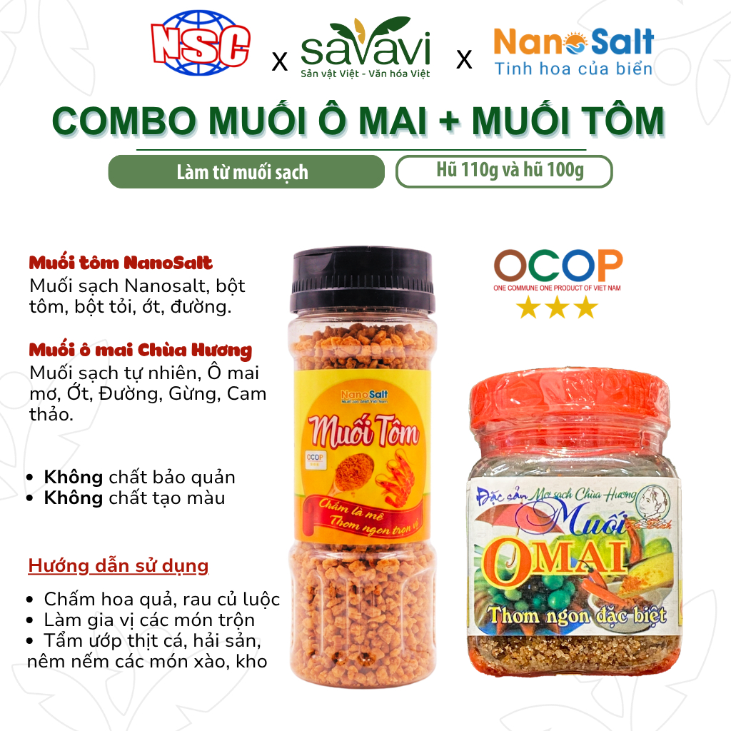 Muối ô mai NSC - Muối tôm NanoSalt | Chấm hoa quả tươi siêu ngon / Vị chua cay ăn là nghiền