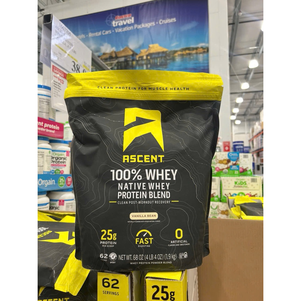 🌿BỘT ĐẠM HƯƠNG VANI HỮU CƠ CỦA MỸ ASCENT 100% WHEY NATIVE WHEY PROTEIN BLEND GÓI 1.9KG U.S.A