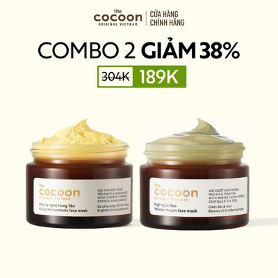 [MUA 2 GIẢM 38%] Combo 2 Mặt Nạ Chăm Sóc Da (Nghệ Và Bí Đao) Cocoon 30ml