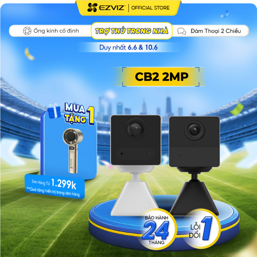 Camera WIFI EZVIZ CB2 Không Dây Pin Sạc 2000 mAh (Nâng Cấp từ BC2), Đầu Sạc Type-C