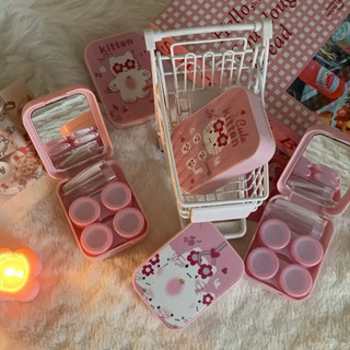 [ TỔNG HỢP ] Mẫu Khay Đựng Lens 2 Cặp Kèm Dụng Cụ Đeo -  Bunny Eyes Case Lens Khay Đôi