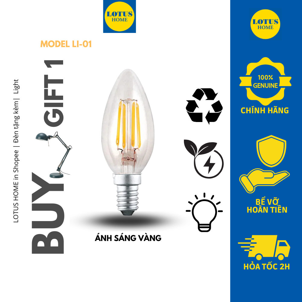[E12 - 110V] Bóng đèn LED quả nhót E12 ánh sáng vàng 2700K