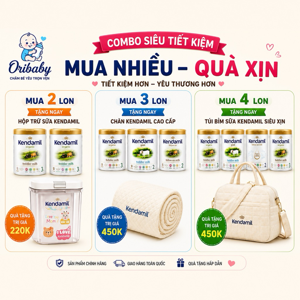 [KÈM QUÀ]  Combo 2,3,4 hộp kendamil classic, Organic, Dê đủ số