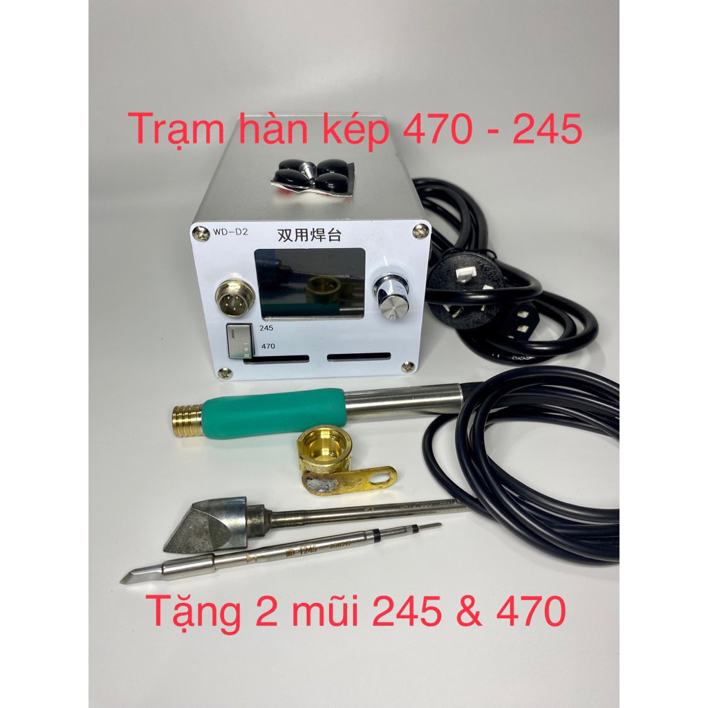 Trạm hàn c470 c245 500w siêu nóng công suất lớn,hàn pin,hàn mạch tặng 2 mũi