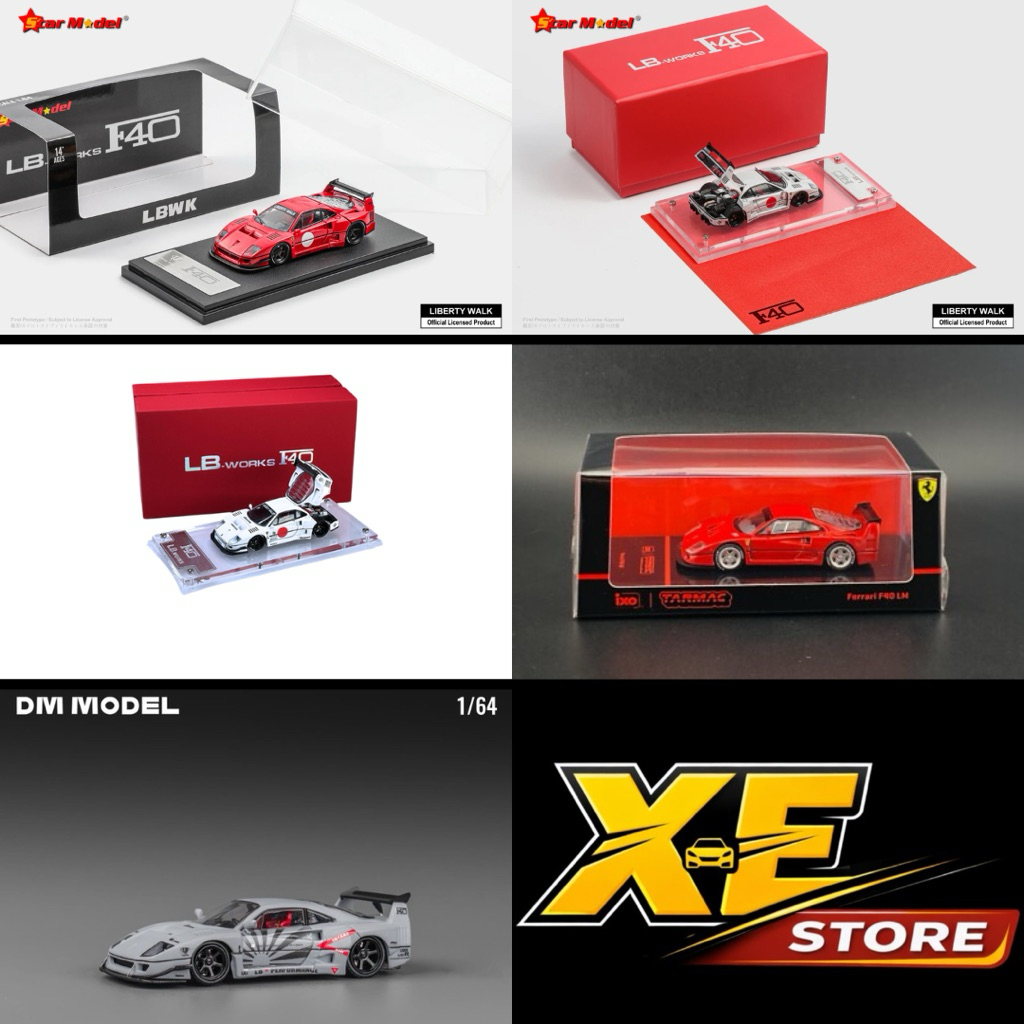 Xe Mica - FERRARI F40 - Xe Mô Hình Diecast 1/64 - Star Model/ DM Model/ Tarmac works - [XE Store]
