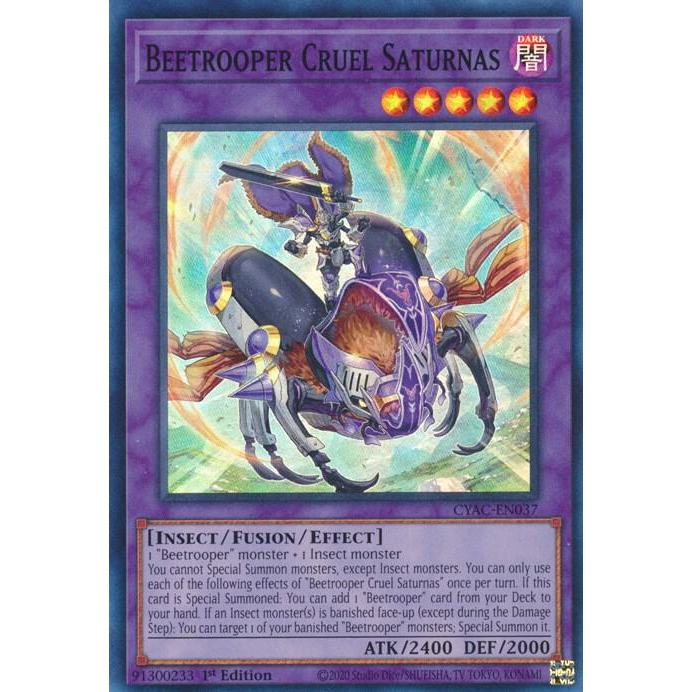 Thẻ Bài Yugioh CYAC-EN037 - Beetrooper Cruel Saturnas - Fusion Monster - Super Rare