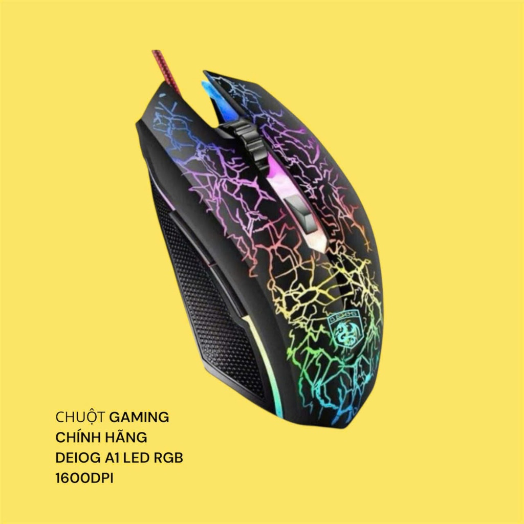 Chuột Gaming PC Laptop có dây Deiog A1 DPI 1600dpi phù hợp cho kết nối đầu USB