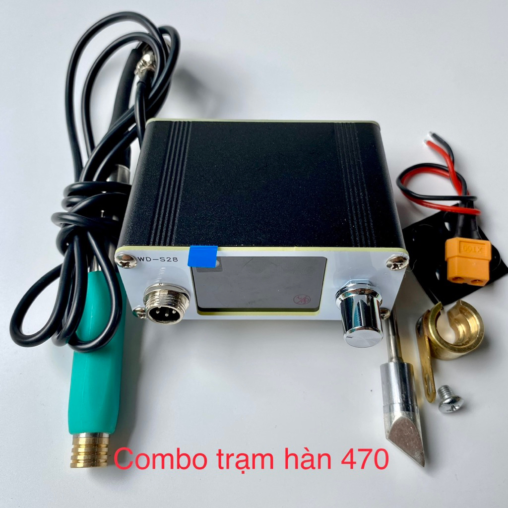 Trạm hàn C470 nóng nhanh tặng mũi C470 công suất lớn, hàn pin, hàn mối lớn( hỗ trợ cả c245,ko kèm ng