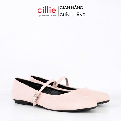 Giày Búp Bê Đế Bệt Nữ Cillie Trơn Nhiều Màu Pastel Mũi Tròn Có Lớp Đệm Chân Êm Mềm