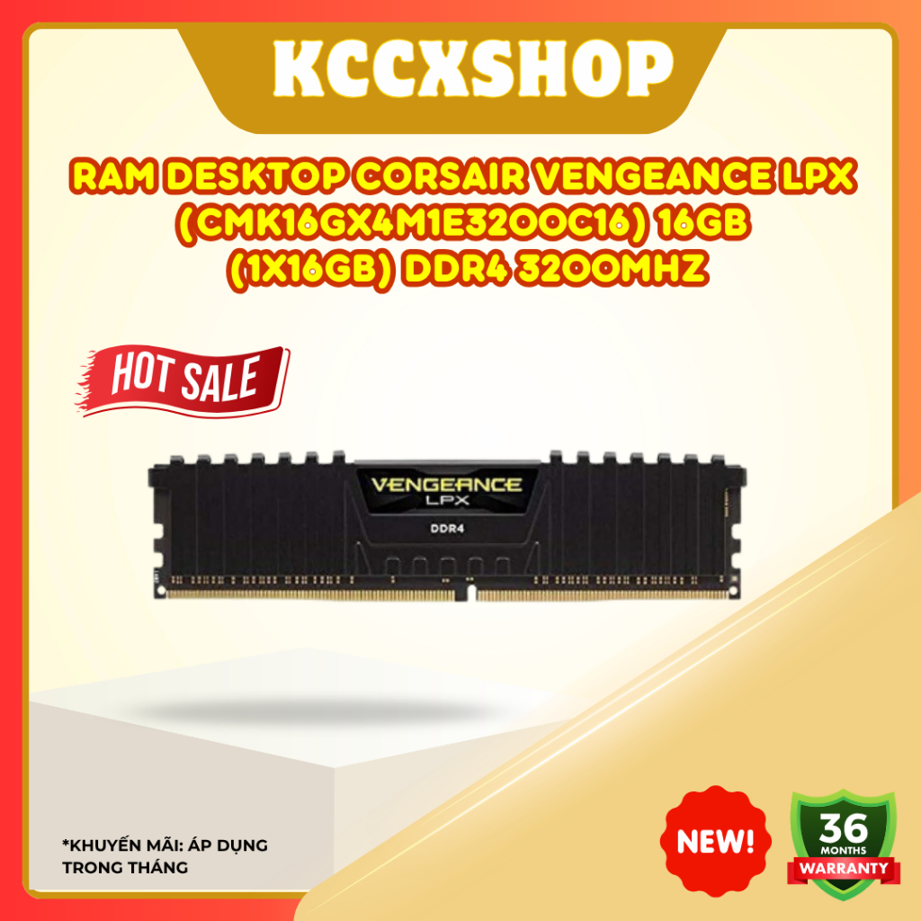 Ram Desktop Corsair Vengeance LPX (CMK16GX4M1E3200C16) 16GB (1x16GB) DDR4 3200MHz chính hãng 3 năm