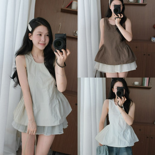 Kaylin Top (TSW) Áo thô gió sát nách dáng xòe buộc dây sau Nữ the.sweaterweather