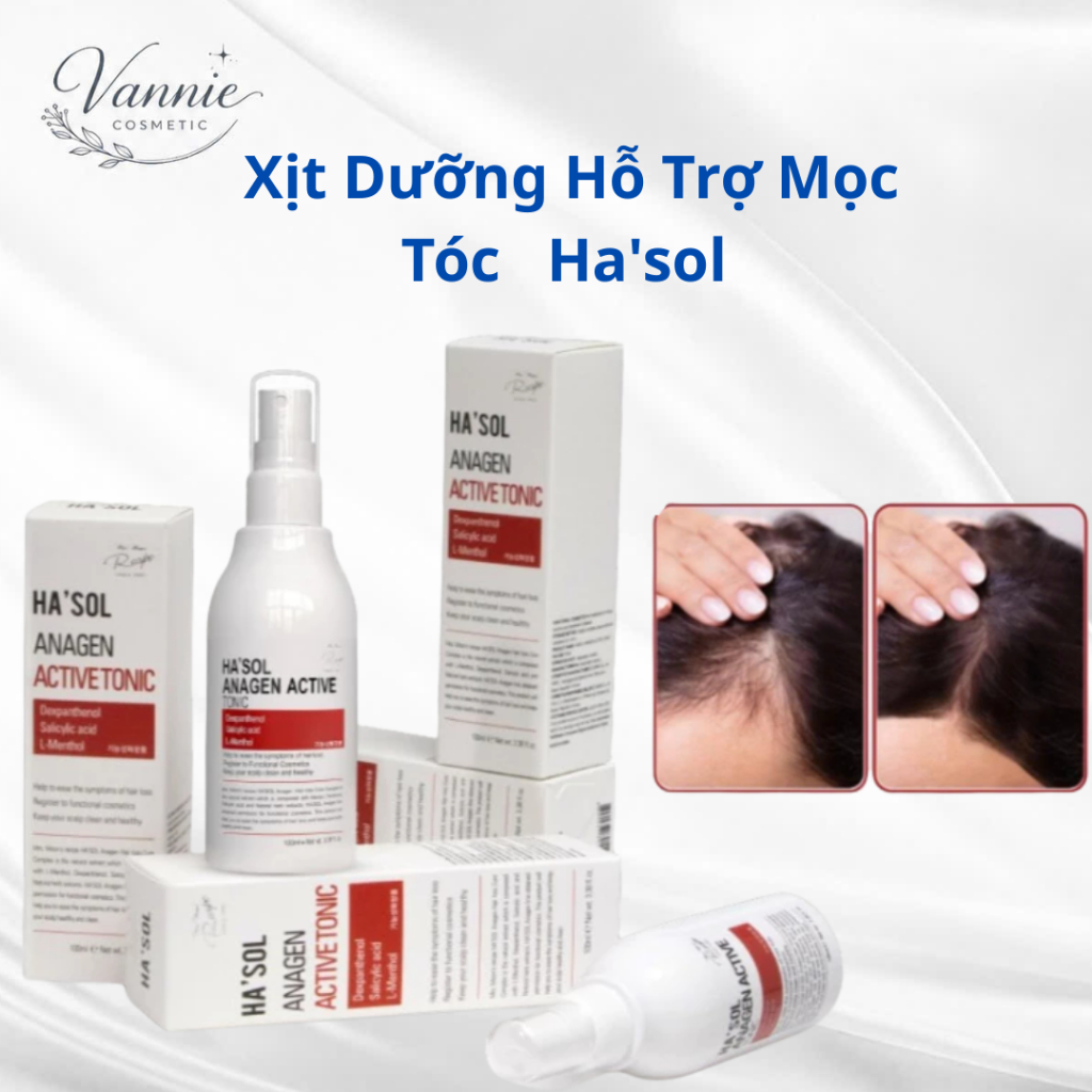 Xịt HASOL Dưỡng Tóc, Chăm Sóc, Hỗ Trợ Tóc Chắc Khỏe Dành Cho Tóc Rụng Mỏng Yếu Ha'sol Anagen Scalp A