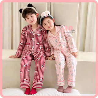 Mẹ Và Bé - Bộ Pijama Dài Tay Hoạ Tiết Dễ Thương Chất Liệu Lụa Thoáng Mát TK03 - Đồ Ngủ Cho Bé, Đồ Gia Đình, Đồ Đôi Mẹ Bé