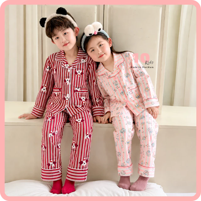 Mẹ Và Bé - Bộ Pijama Dài Tay Hoạ Tiết Dễ Thương Chất Liệu Lụa Thoáng Mát TK03 - Đồ Ngủ Cho Bé, Đồ Gia Đình, Đồ Đôi Mẹ Bé