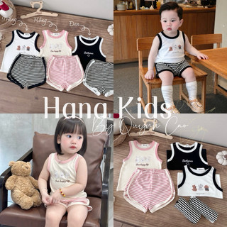 [CHÍNH CHỦ HANA KIDS_KO BÁN SỈ] Set Bộ Ba Lỗ Bé Trai&Bé Gái Chất Thun Mềm Mát In Hình Cho Bé-Bộ Thun Xuất Hàn Cho Bé