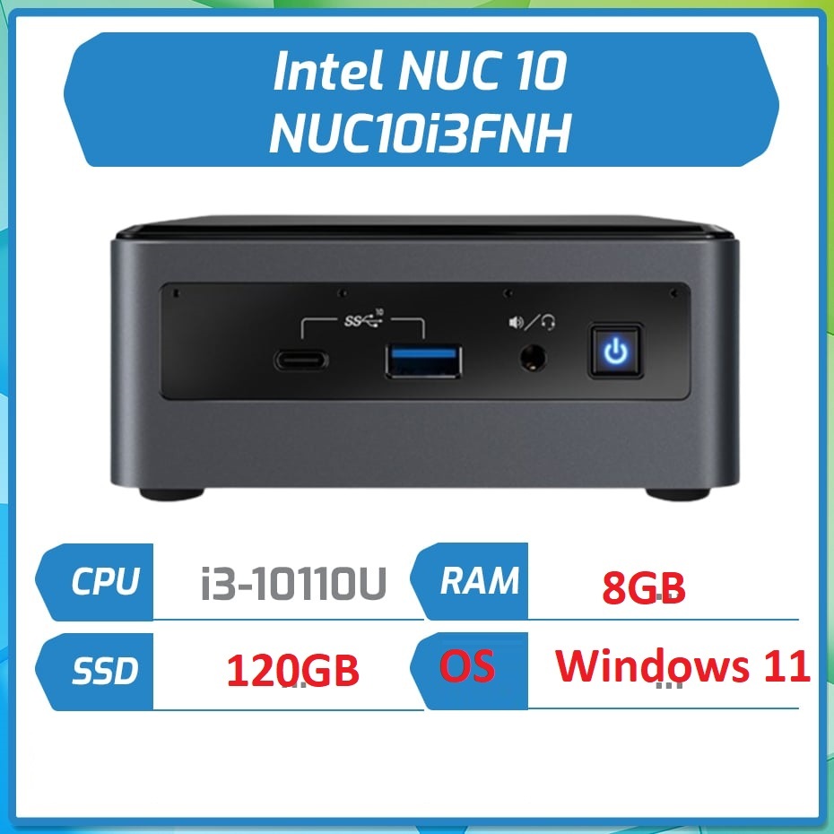 Intel NUC i3 đời 10/ Celeron J3455 4 nhân Ram 8GB SSD 64gb