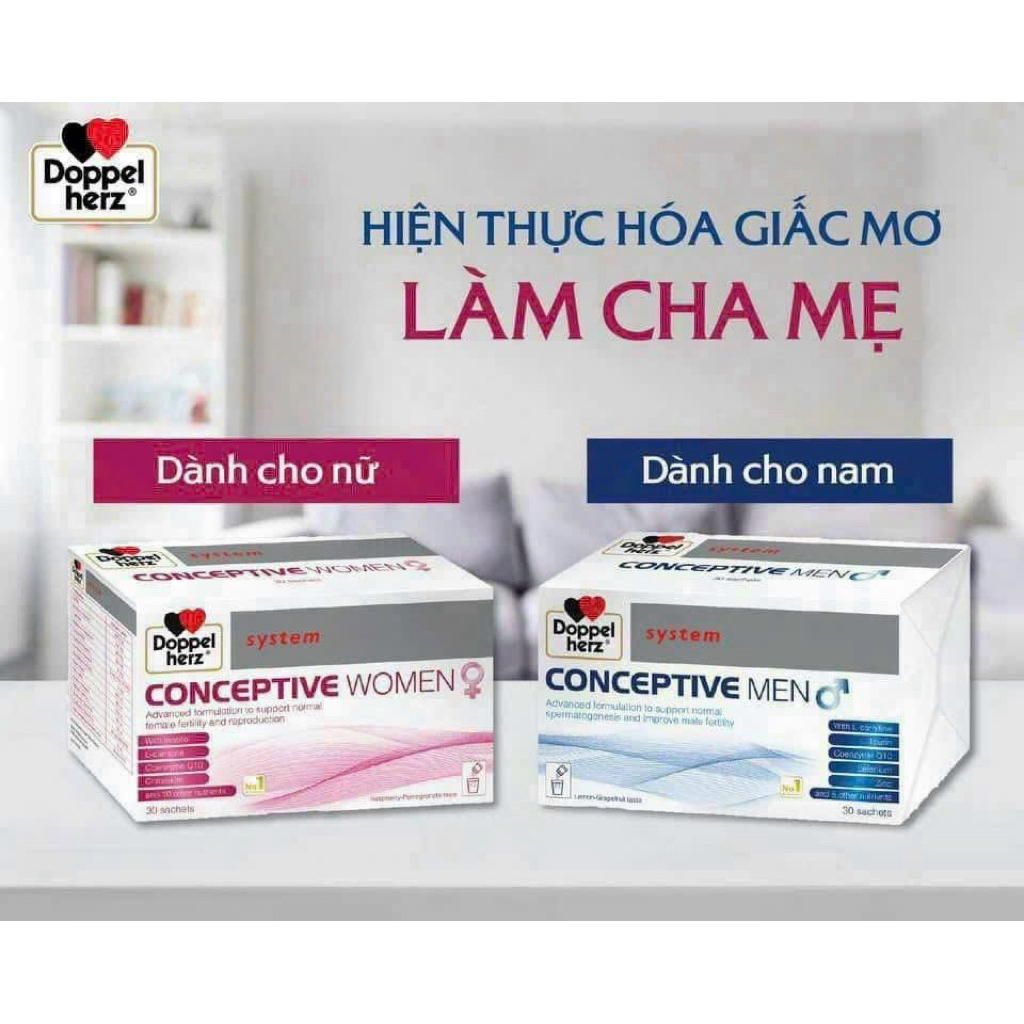 [ Nhập khẩu ] Conceptive Women -30 gói / Conceptive Men -30  gói